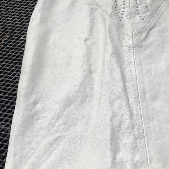 Vintage Positano Pelle S WhiteLeather StuddedDress - Picture 8 of 8